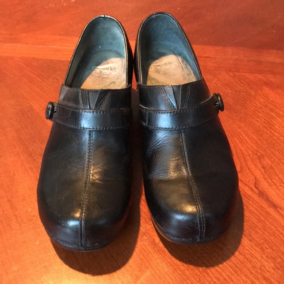Dansko black leather clogs shoes size 38 - Picture 2 of 15
